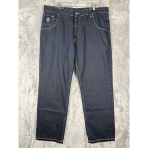 Eight 732 Mens Jeans Dark Wash Straight Leg Cotton Size 42x34